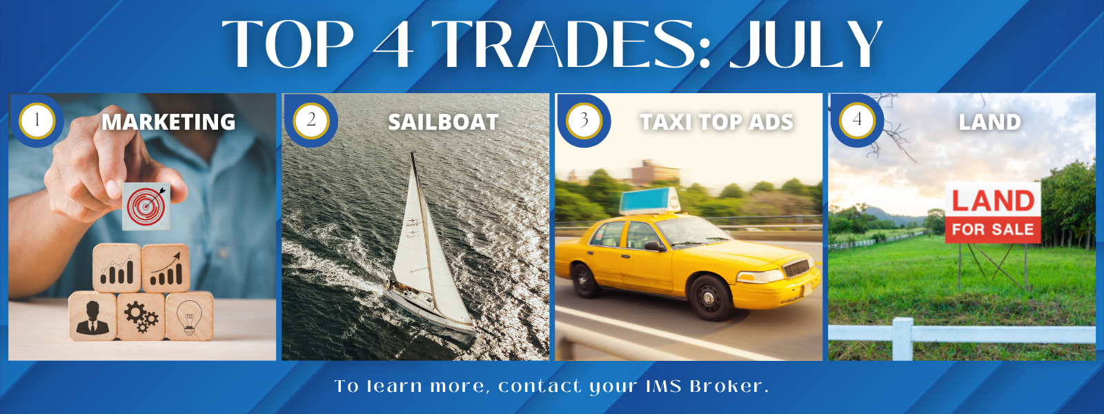 Top 4 Trades of July 2022: Marketing, Sailboat, Taxi Top Ads, Land